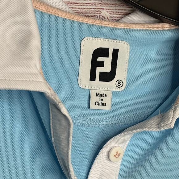 Foot Joy Short Sleeve Blue Colorblock Golf Club of Houston Polo Shirt Size Small - Picture 7 of 8